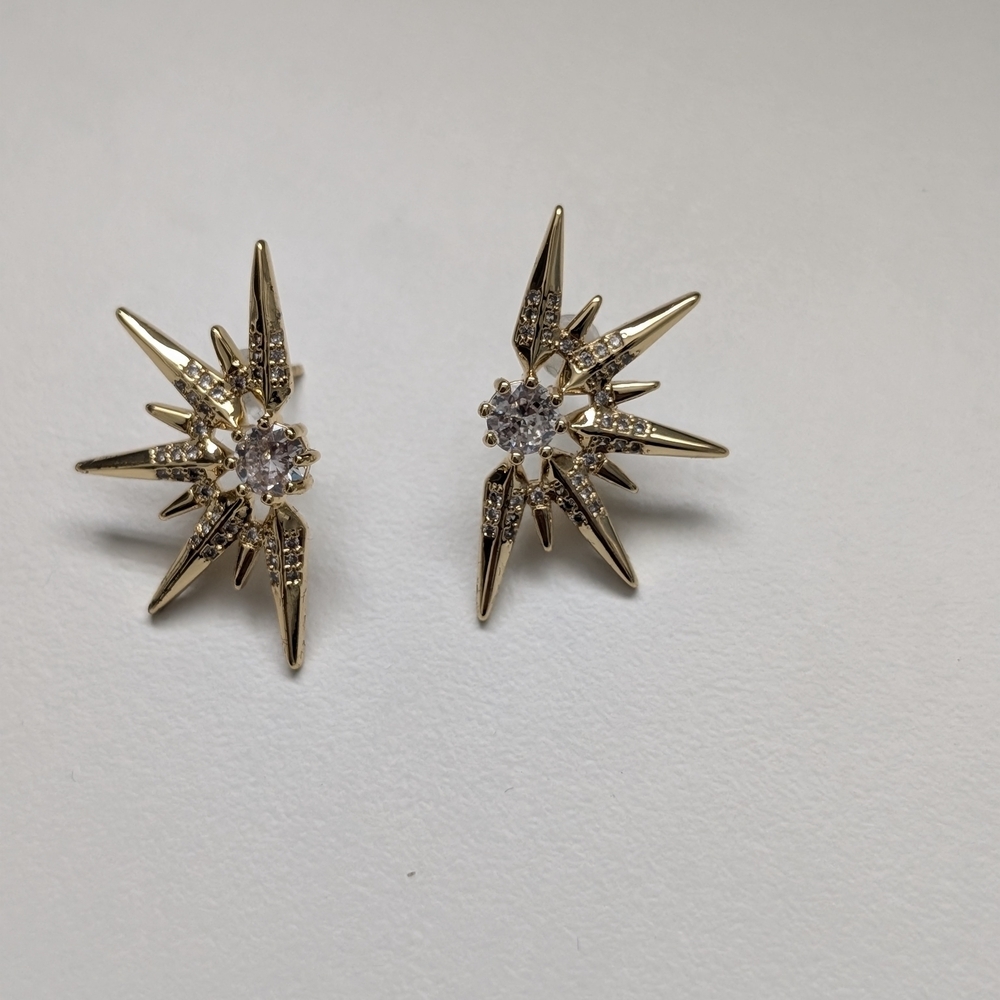 Gold Plated Starburst Earrings
